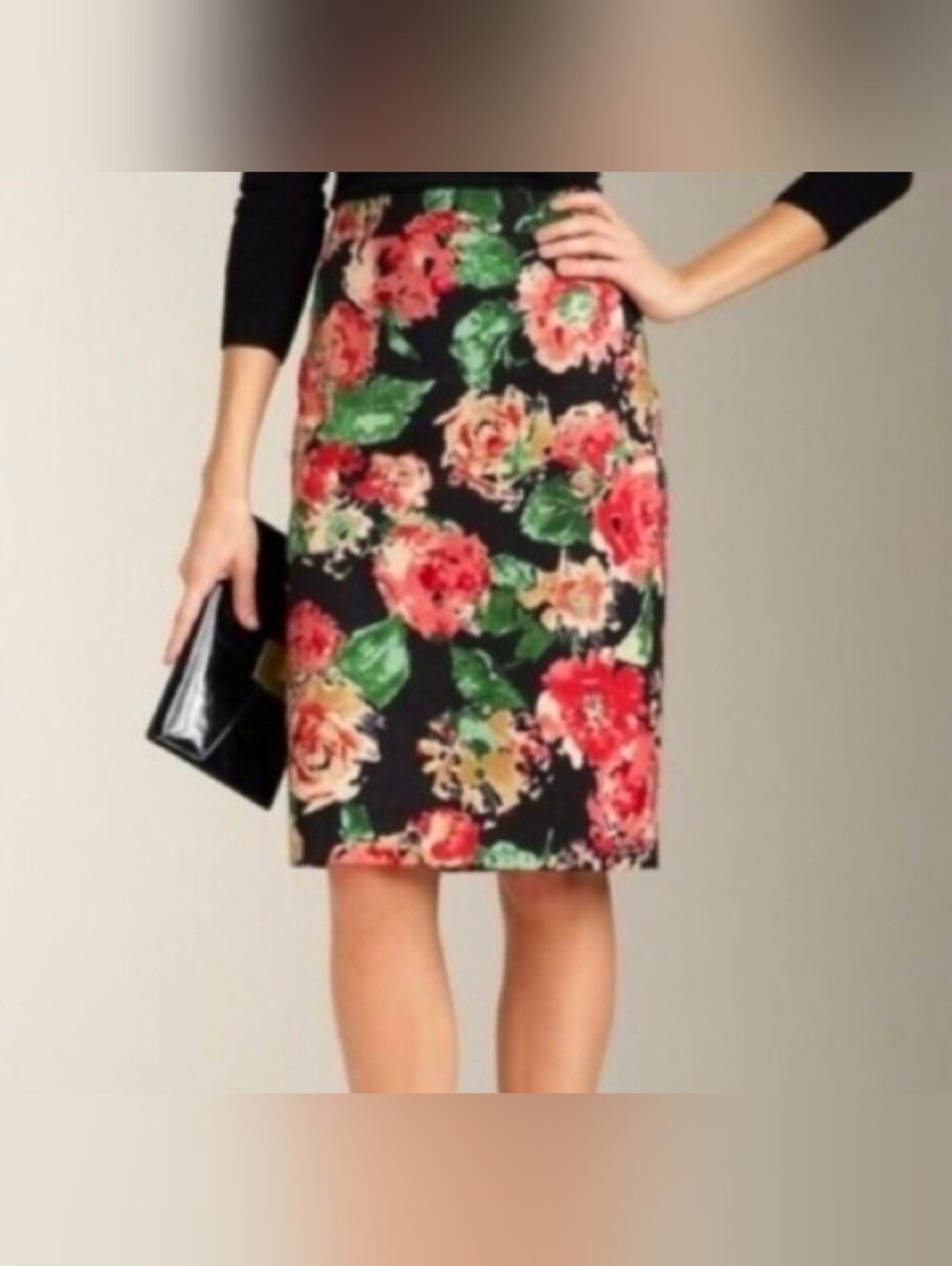 Talbots Women's Multicolor Floral Stretch Canvas Pencil Skirt (SIZE:16W)